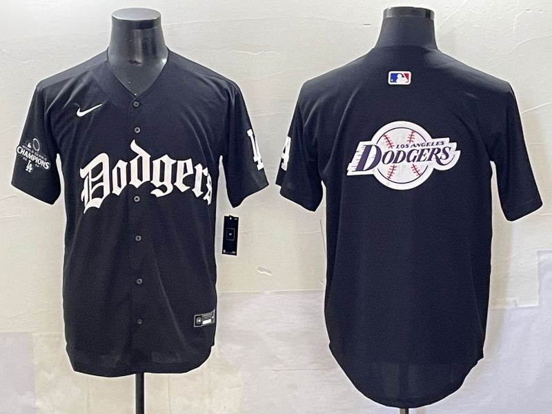 Men 2025 Los Angeles Dodgers Blank Black Seventh generation Joint Name Nike MLB Jersey style 34->los angeles dodgers->MLB Jersey